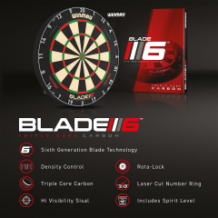 Dartboard Winmau Blade 6 Triple Core Carbon 3032