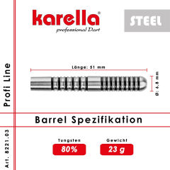 Steelbarrel Karella Profi Line 80% Tungsten PL -03 23 g