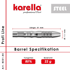 Steelbarrel Karella Profi Line 80% Tungsten PL -05 22 g