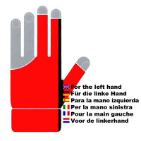 Kamui Quick-Dry Handschuh rot  für die linke Hand Größe XS, S, M, L, XL, XXL