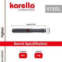 Steeldart Karella Fighter, schwarz, 90% Tungsten, 24g