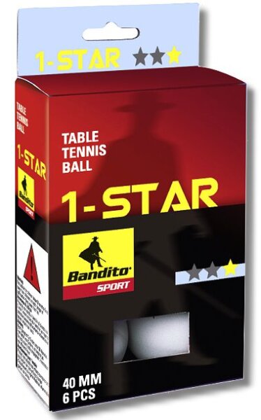 Tischtennisbälle Bandito, 6 Stück Star *