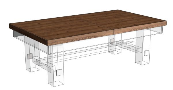 Billardtisch Madison Abdeckplatte 2-tlg. 8 Fuß Tisch | Antik