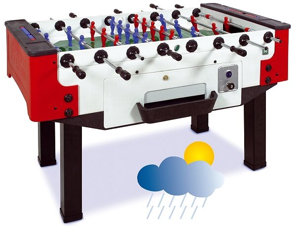 Tischkicker Storm outdoor F-3 SA Münz 1,- €