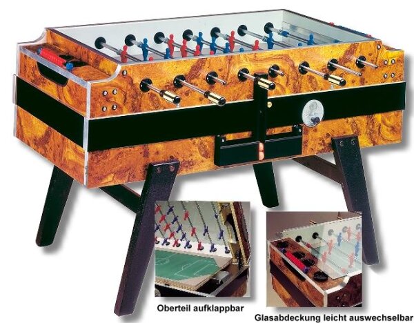 Tischkicker Garlando Coperto PR Münz 1,- € Glasabdeckung