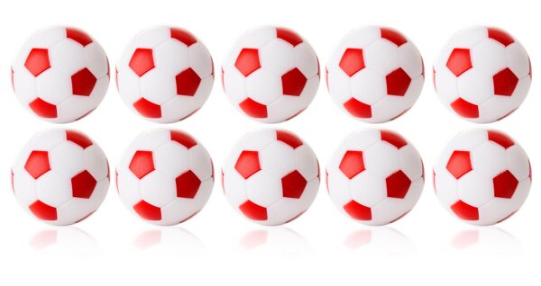 Kickerball 10er Set Winspeed 35mm weiß/rot  | 24g