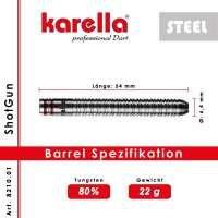 Steeldart Karella Shotgun 22g silber 80% Tungsten