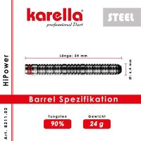 Steeldart Karella HiPower 24g schwarz 90% Tungsten